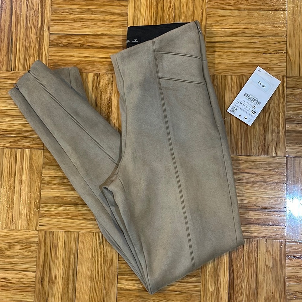Faux suede leggings